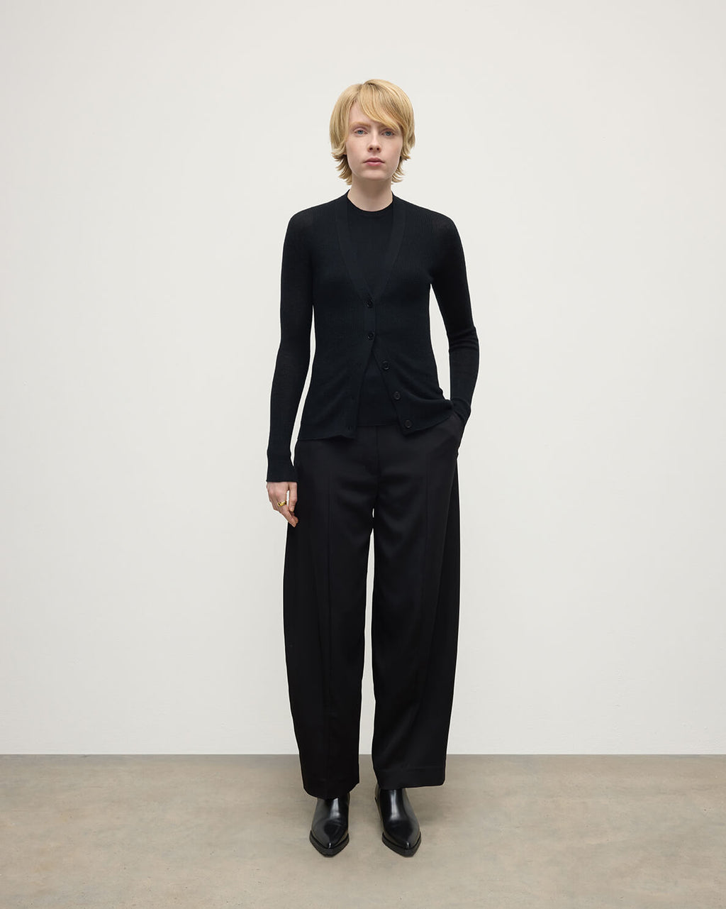 Superfine Cashmere Black Cardigan