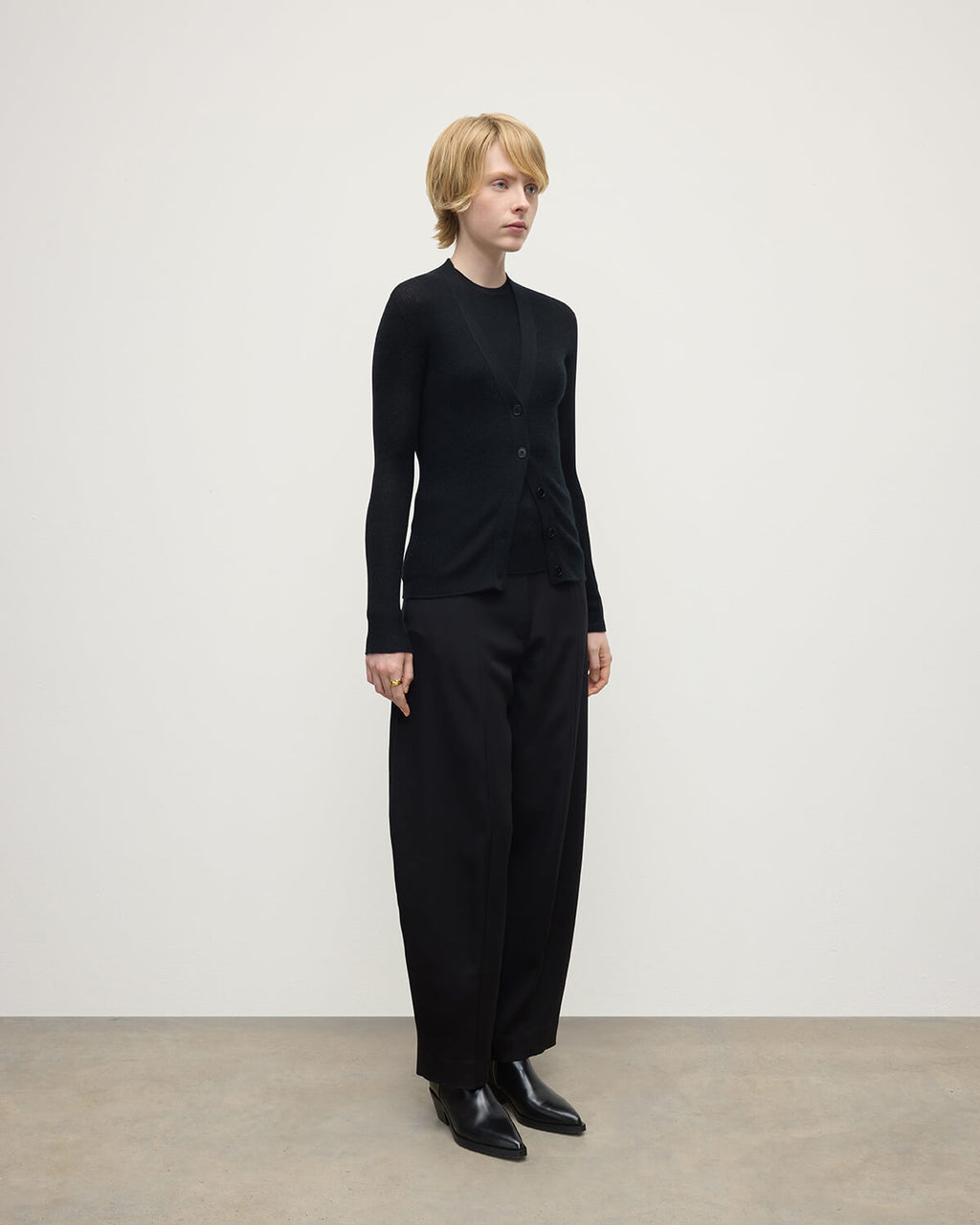 Superfine Cashmere Black Cardigan