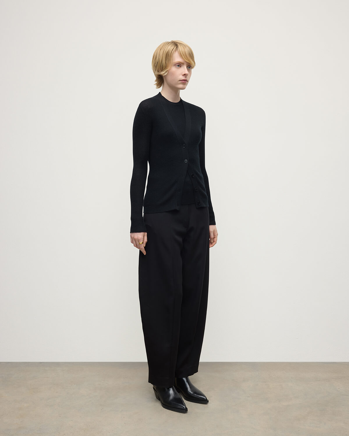Superfine Cashmere Black Cardigan