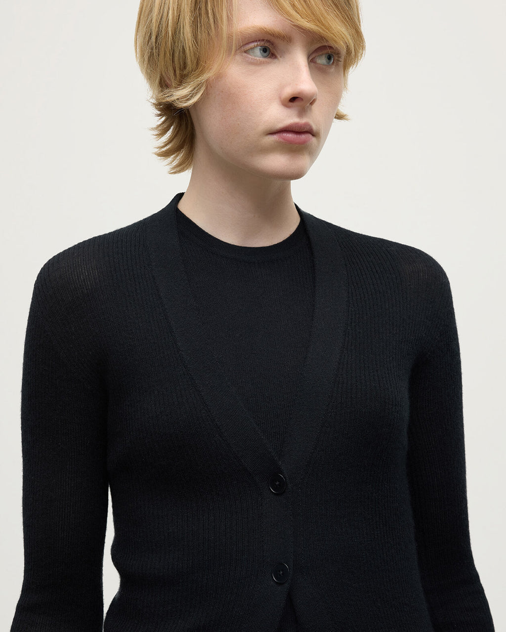 Superfine Cashmere Black Cardigan