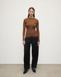 Superfine Cashmere Dark Camel Cardigan