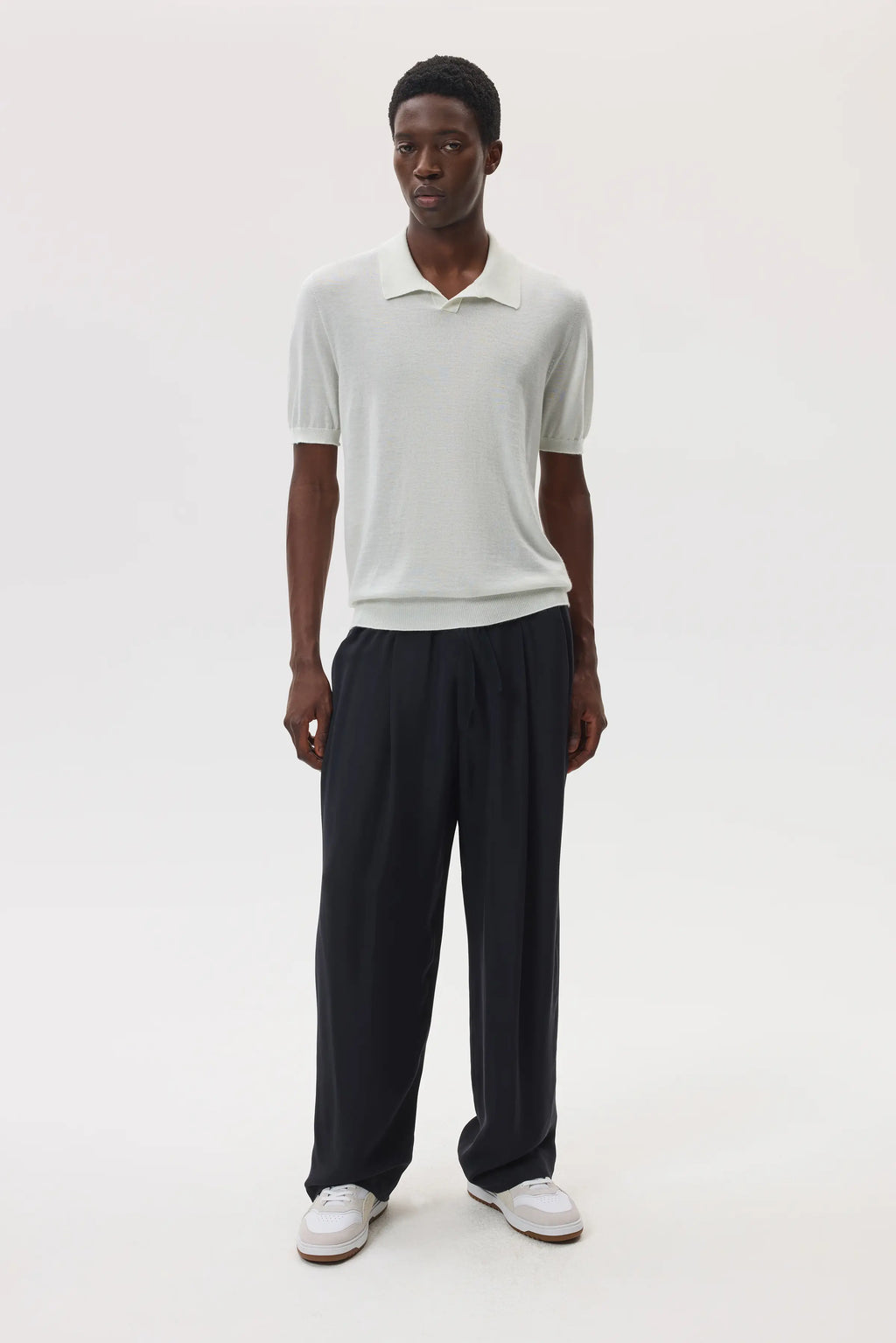 Superfine Cashmere White Polo Shirt