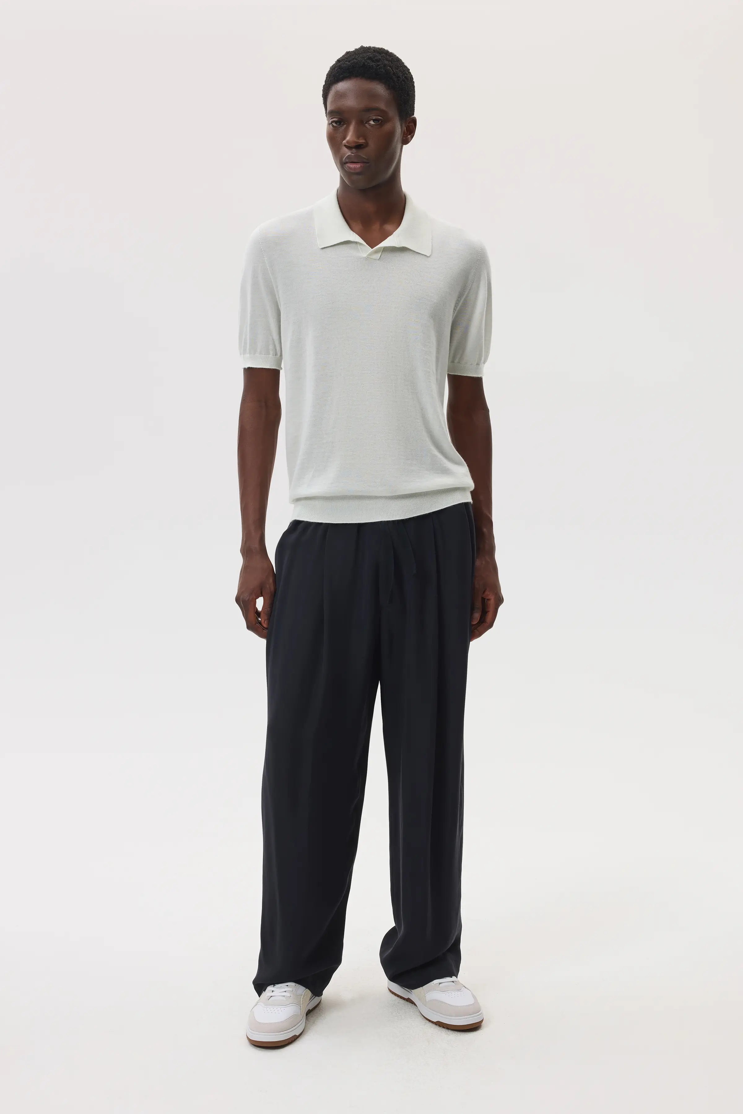 Superfine Cashmere White Polo Shirt
