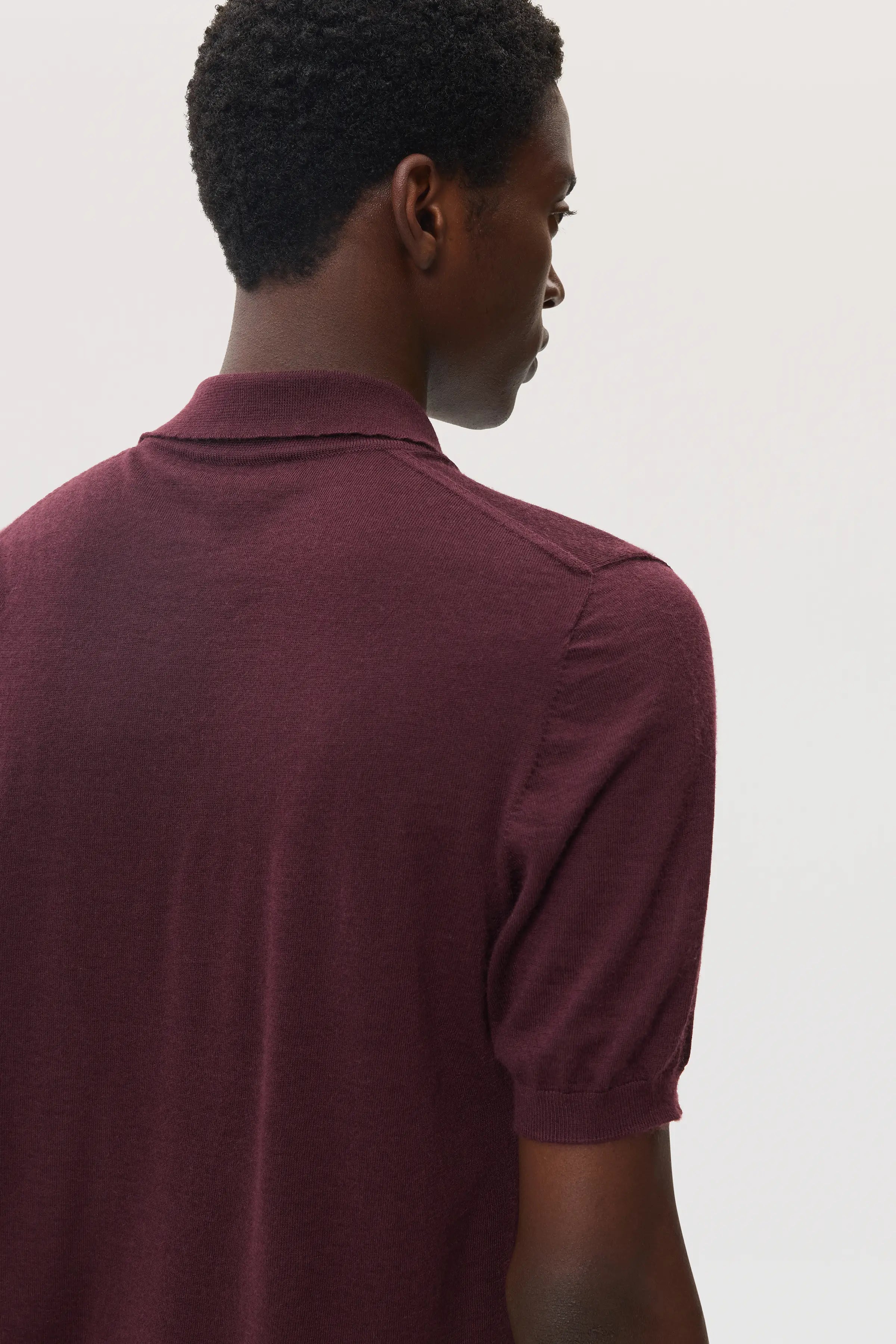 Deep Red Superfine Cashmere Polo Shirt