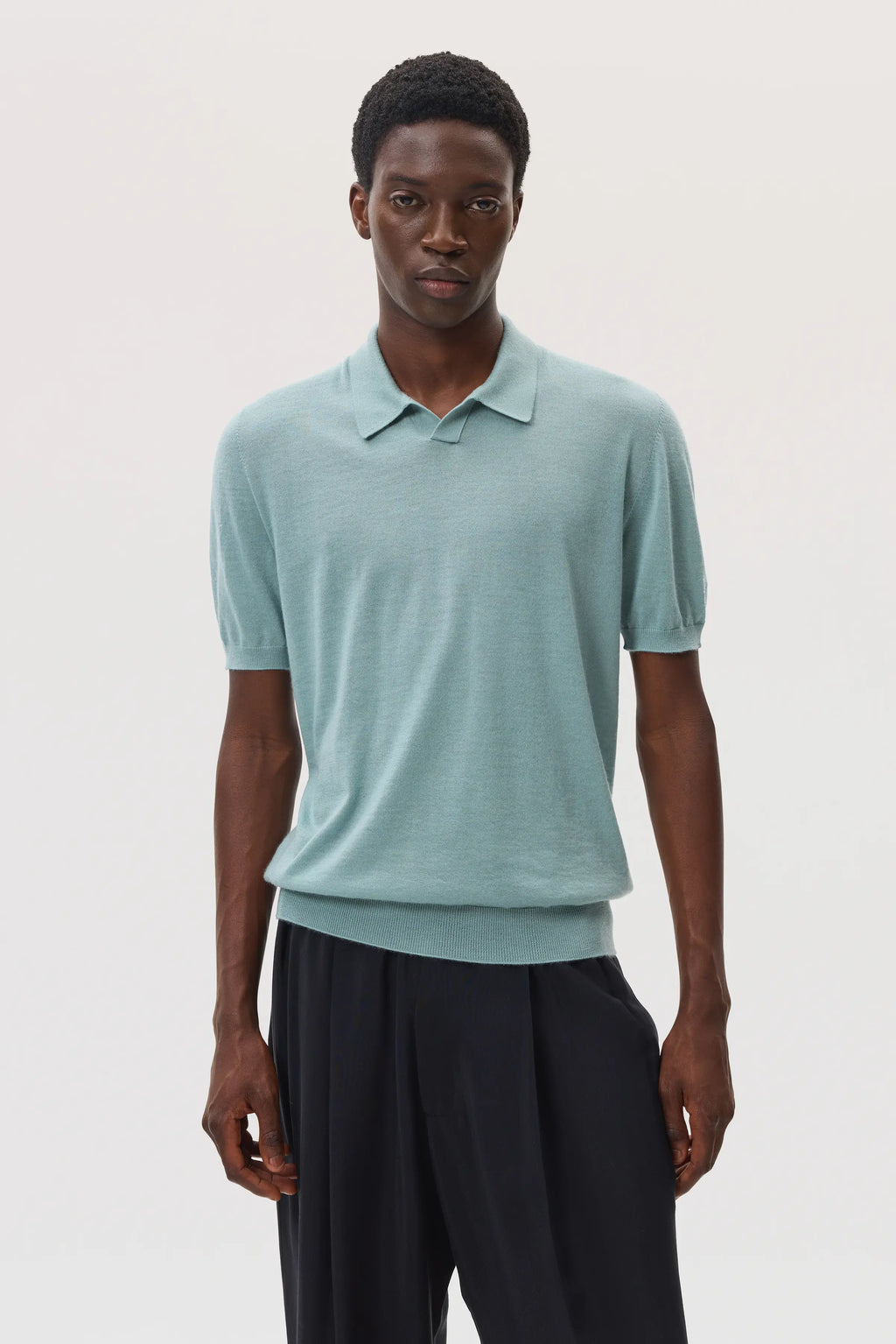 Superfine Cashmere Light Green Polo Shirt