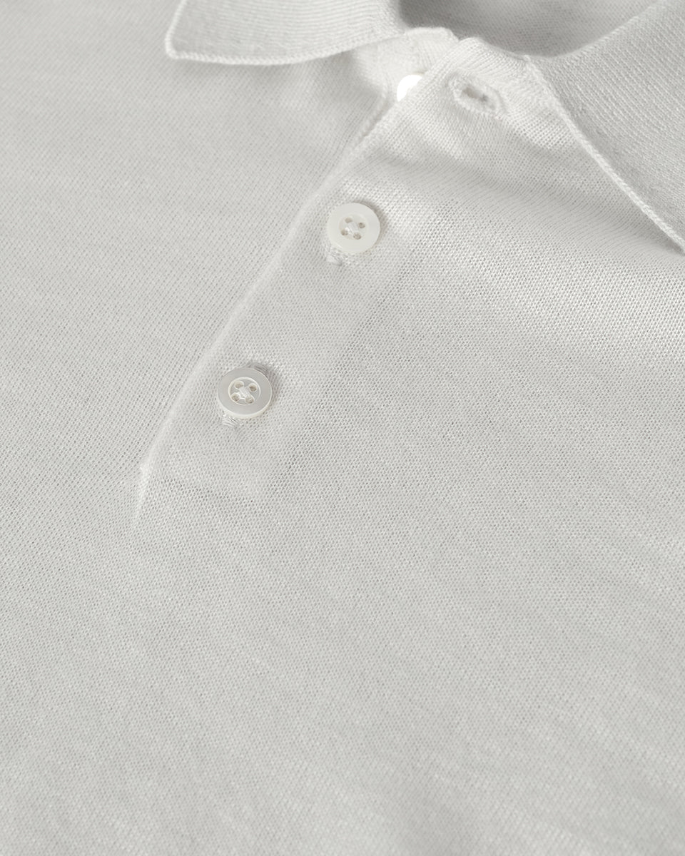 White Superfine Cashmere Polo Shirt
