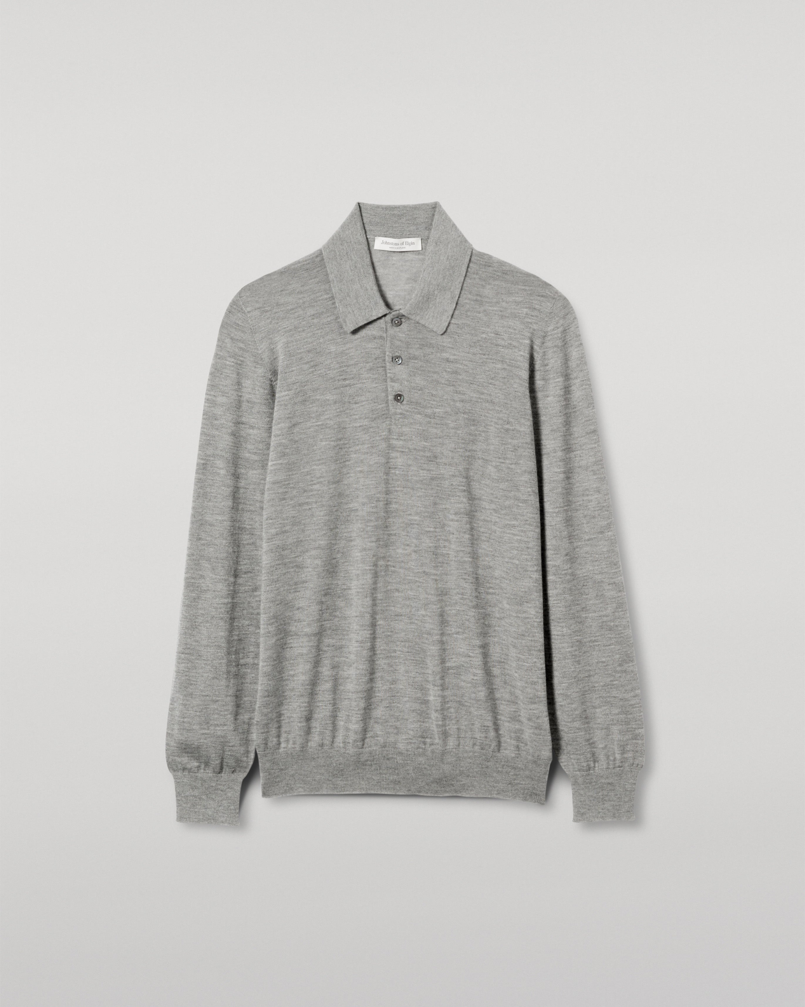 Fin Grey Superfine Cashmere Polo Shirt