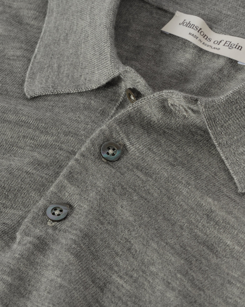 Fin Grey Superfine Cashmere Polo Shirt