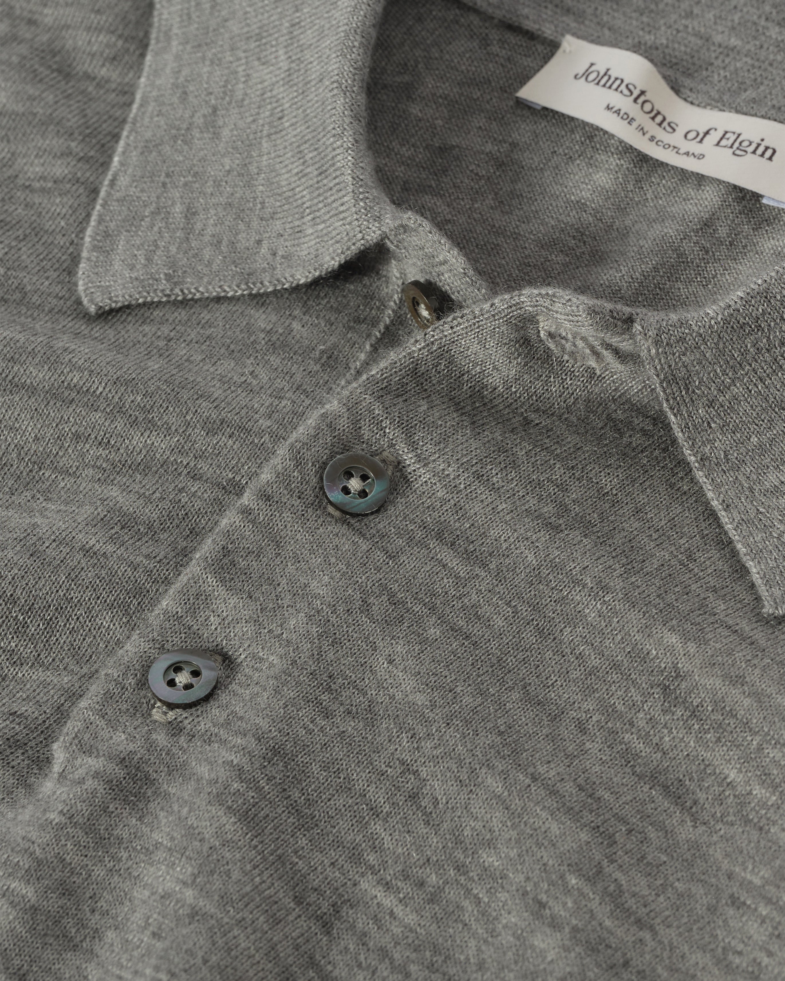 Fin Grey Superfine Cashmere Polo Shirt
