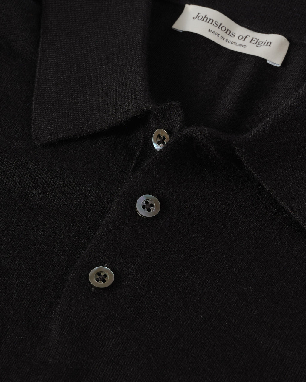 Fin Black Superfine Cashmere Polo Shirt