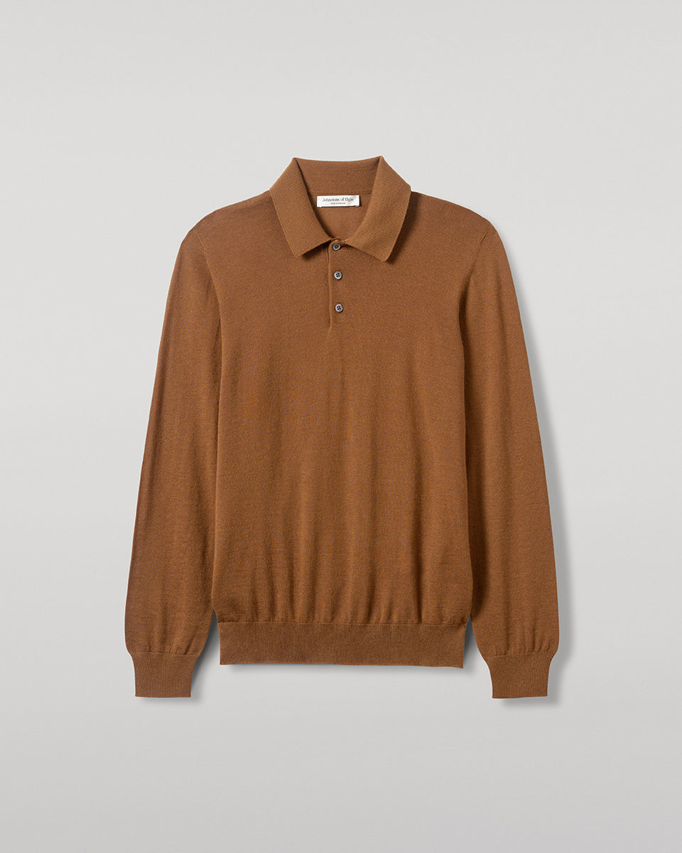 Dark Camel Superfine Cashmere Polo Shirt