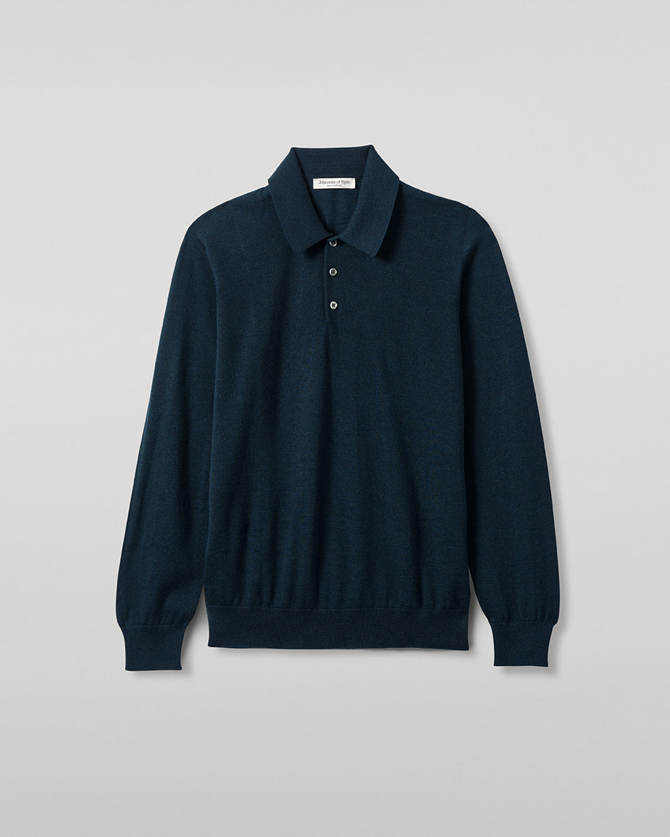 Bottle Green Superfine Cashmere Polo Shirt
