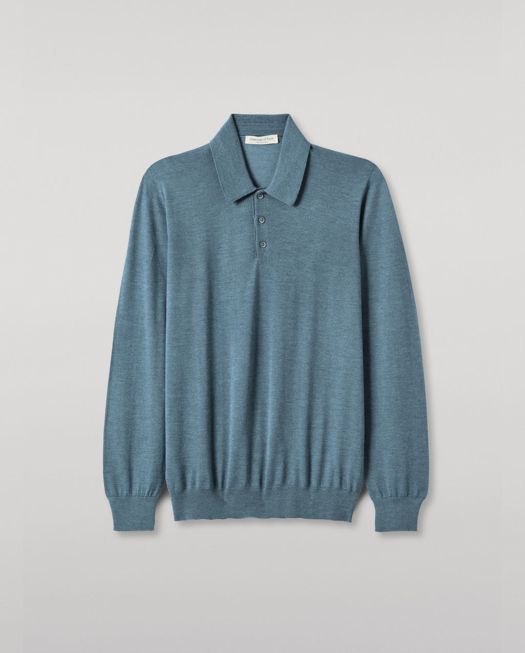 Fin Blue Superfine Cashmere Polo Shirt