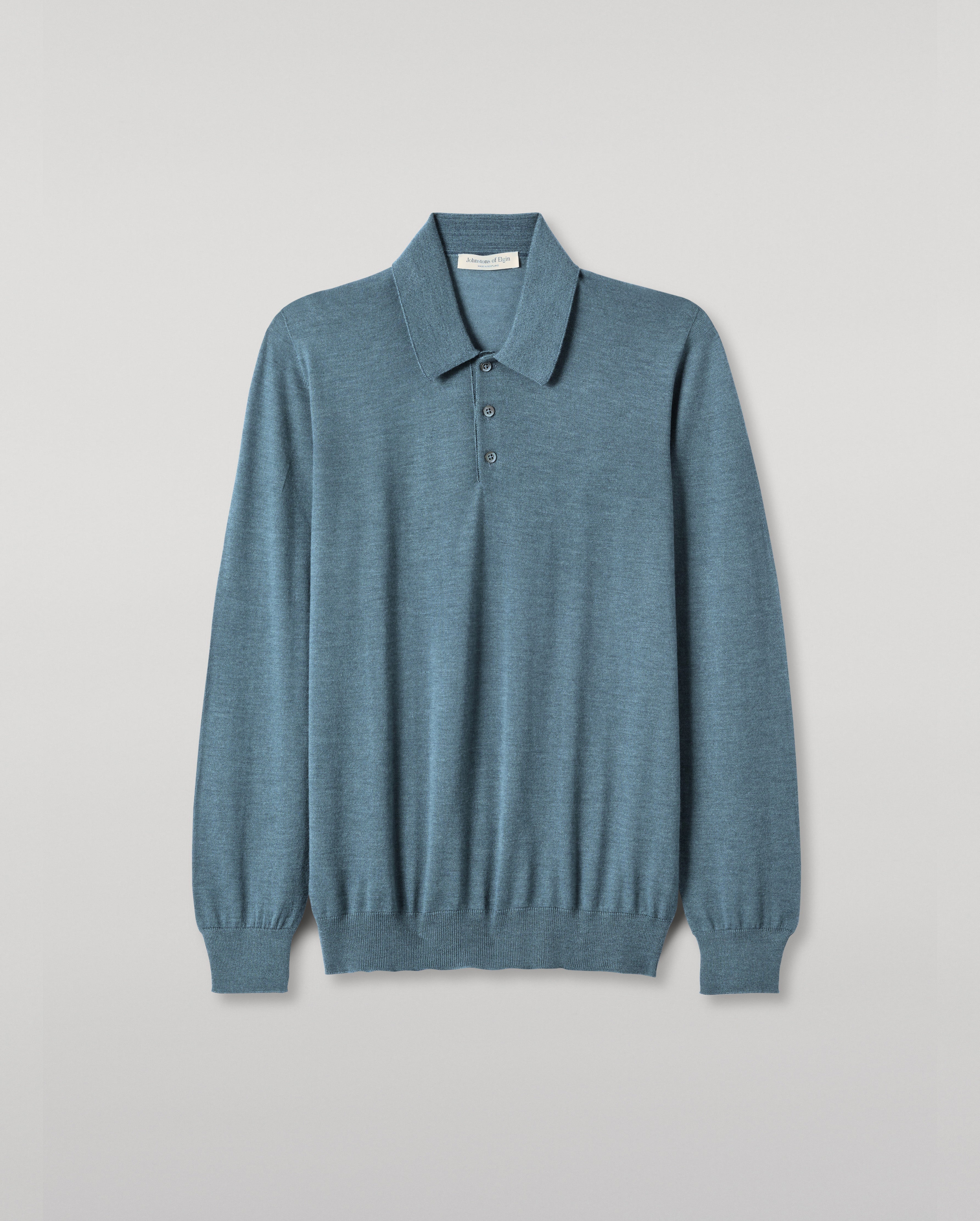 Fin Blue Superfine Cashmere Polo Shirt
