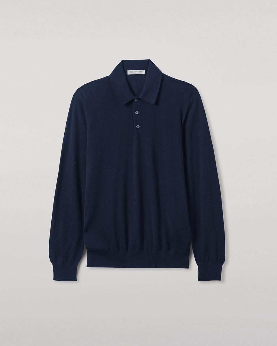 Fin Dark Navy Superfine Cashmere Polo Shirt