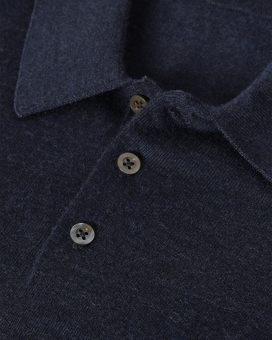 Fin Navy Superfine Cashmere Polo Shirt