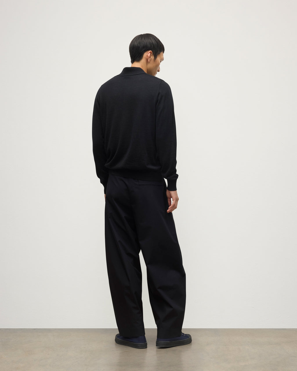 Fin Black Superfine Cashmere Polo Shirt