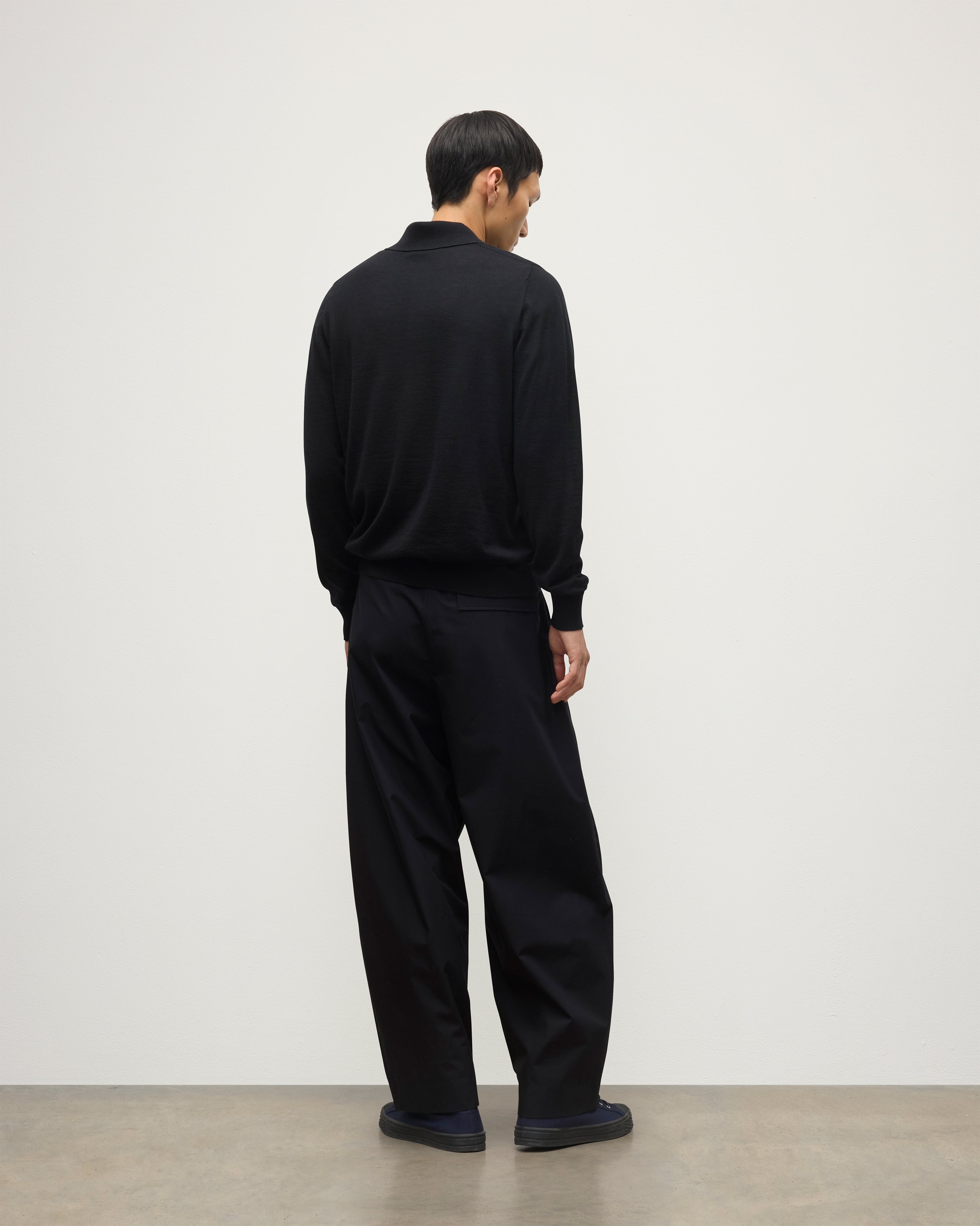 Fin Black Superfine Cashmere Polo Shirt