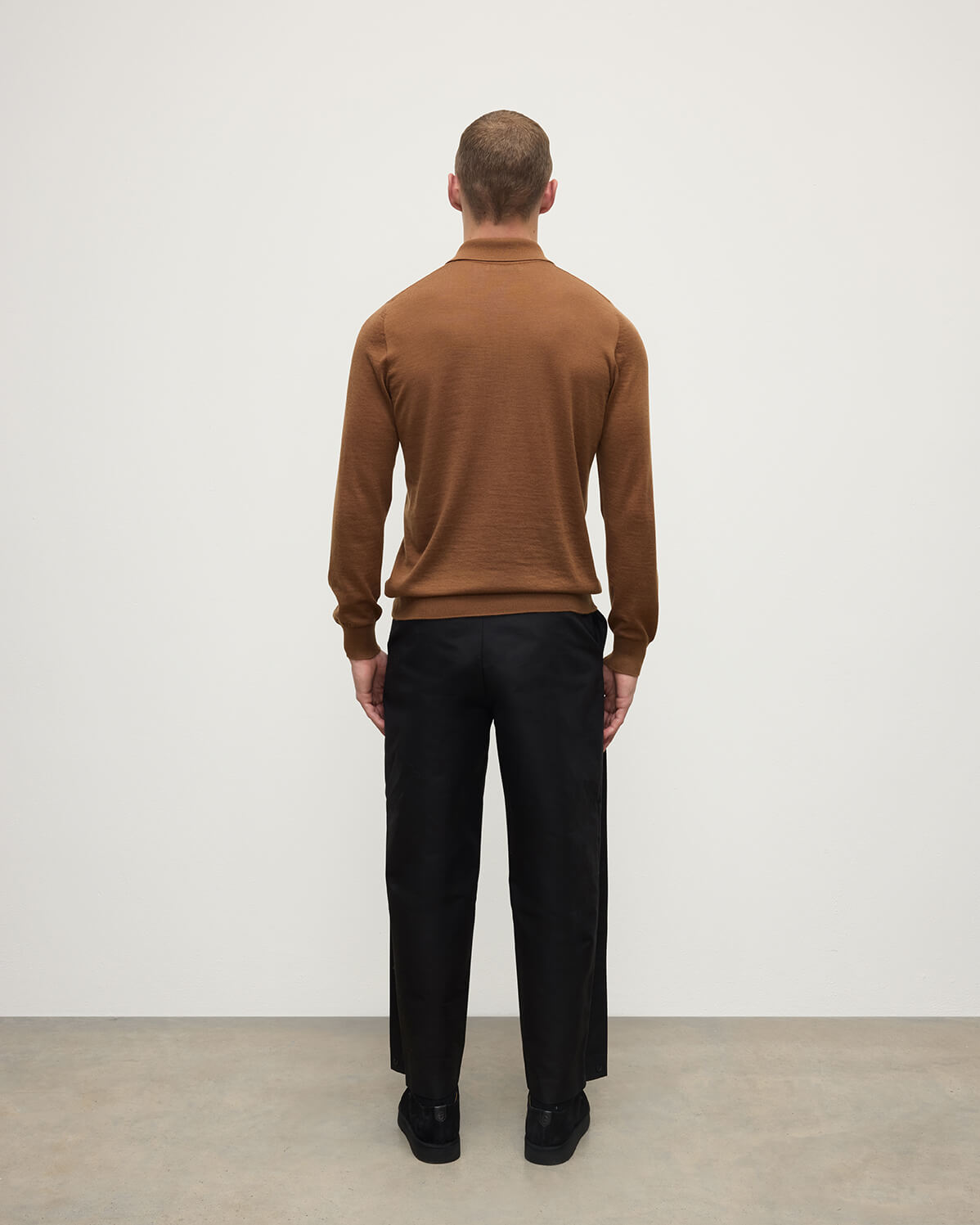 Dark Camel Superfine Cashmere Polo Shirt