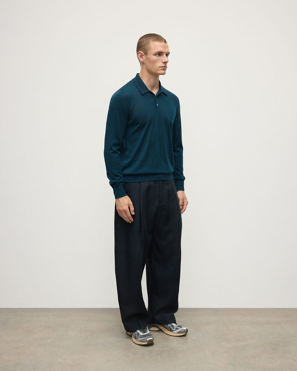 Bottle Green Superfine Cashmere Polo Shirt