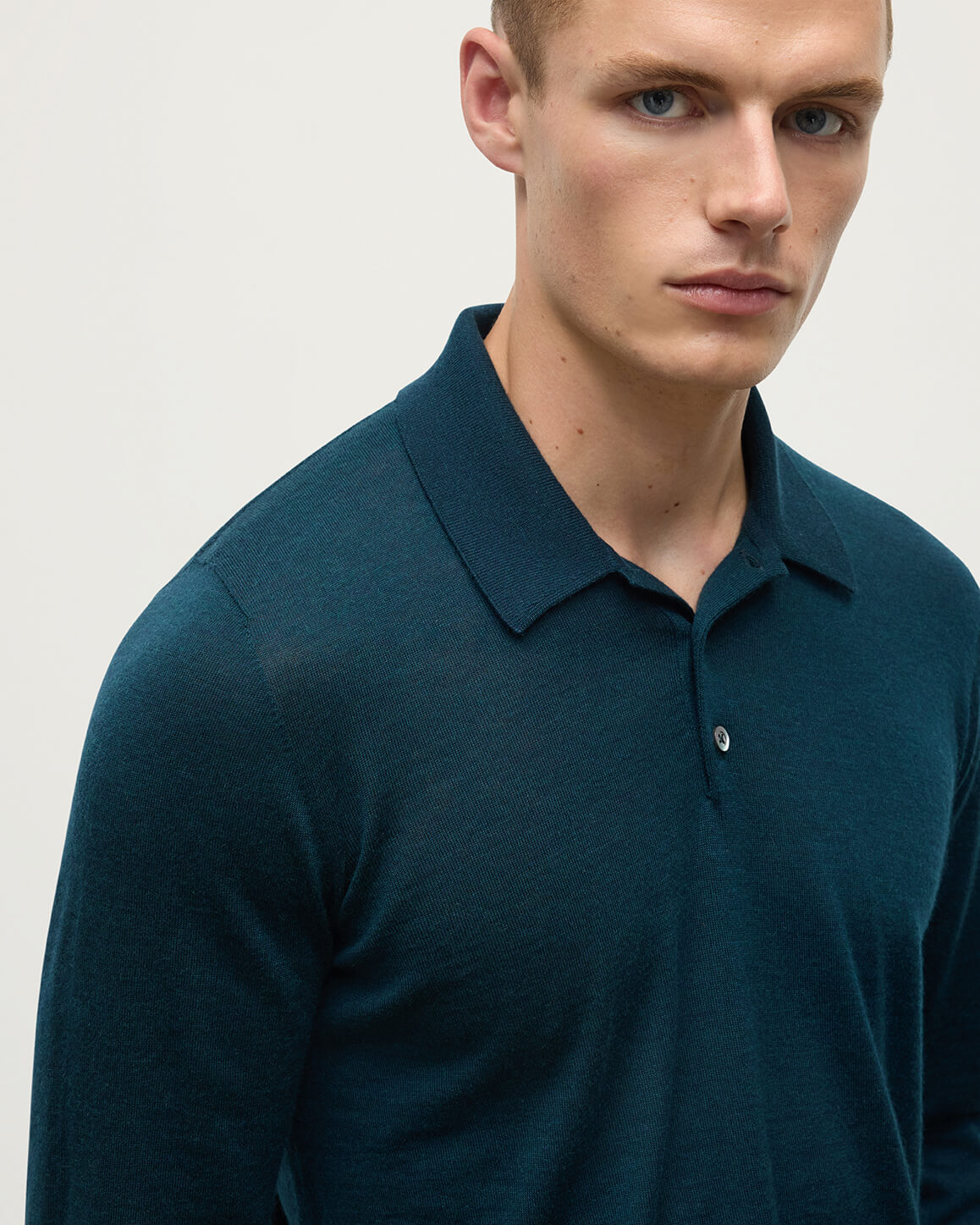 Bottle Green Superfine Cashmere Polo Shirt