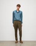 Fin Blue Superfine Cashmere Polo Shirt