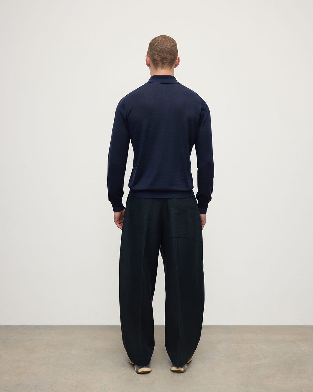 Fin Dark Navy Superfine Cashmere Polo Shirt