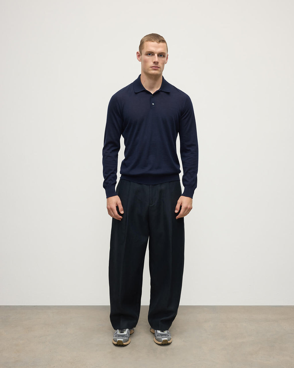 Fin Dark Navy Superfine Cashmere Polo Shirt
