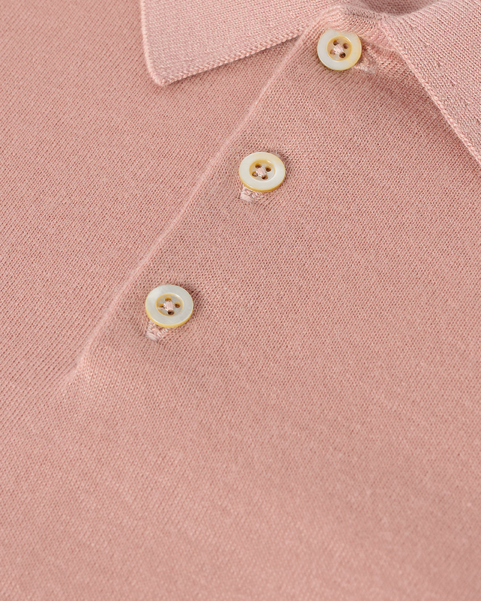 Pink Superfine Cashmere Polo Shirt