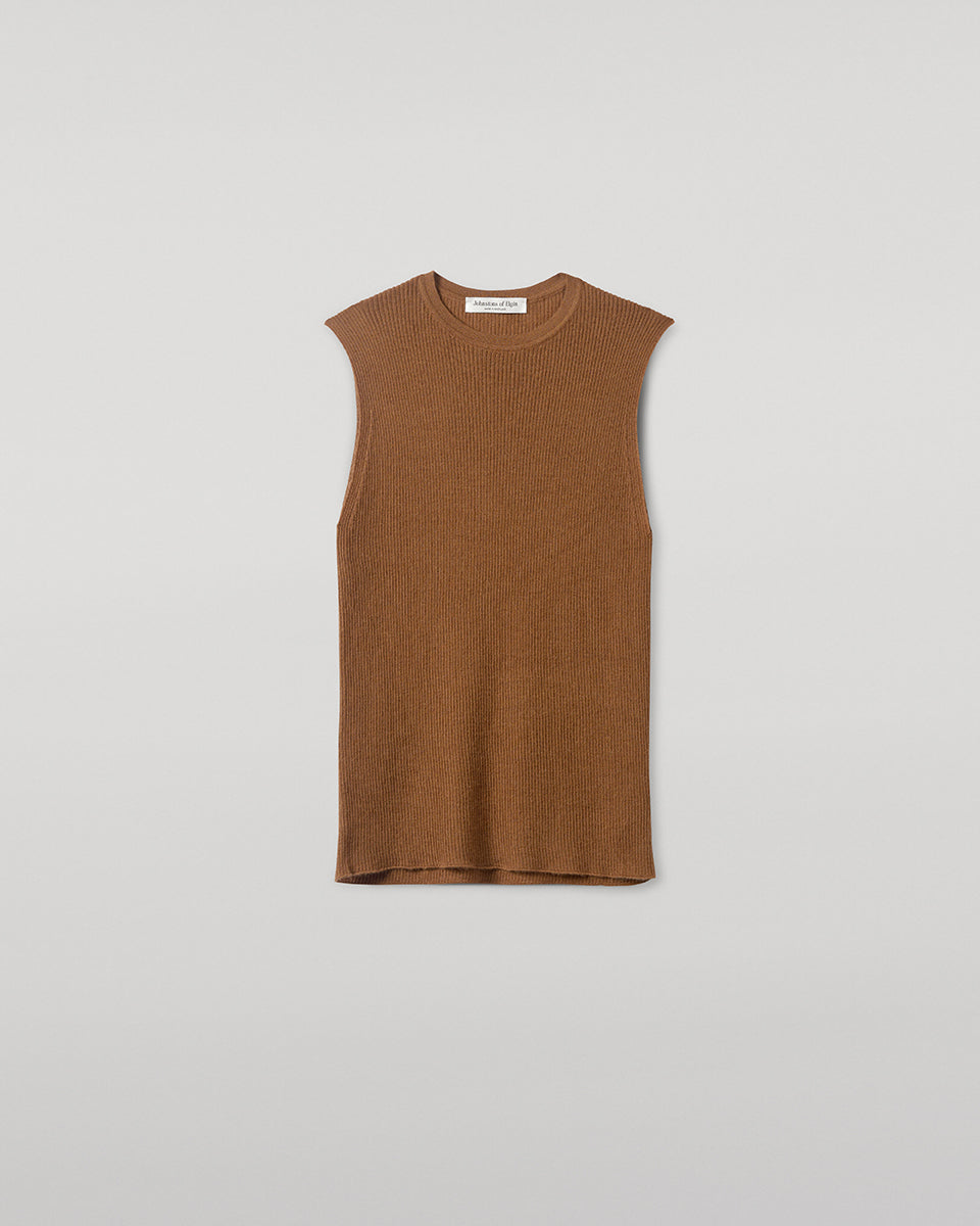 Sleeveless Dark Camel Tank Top