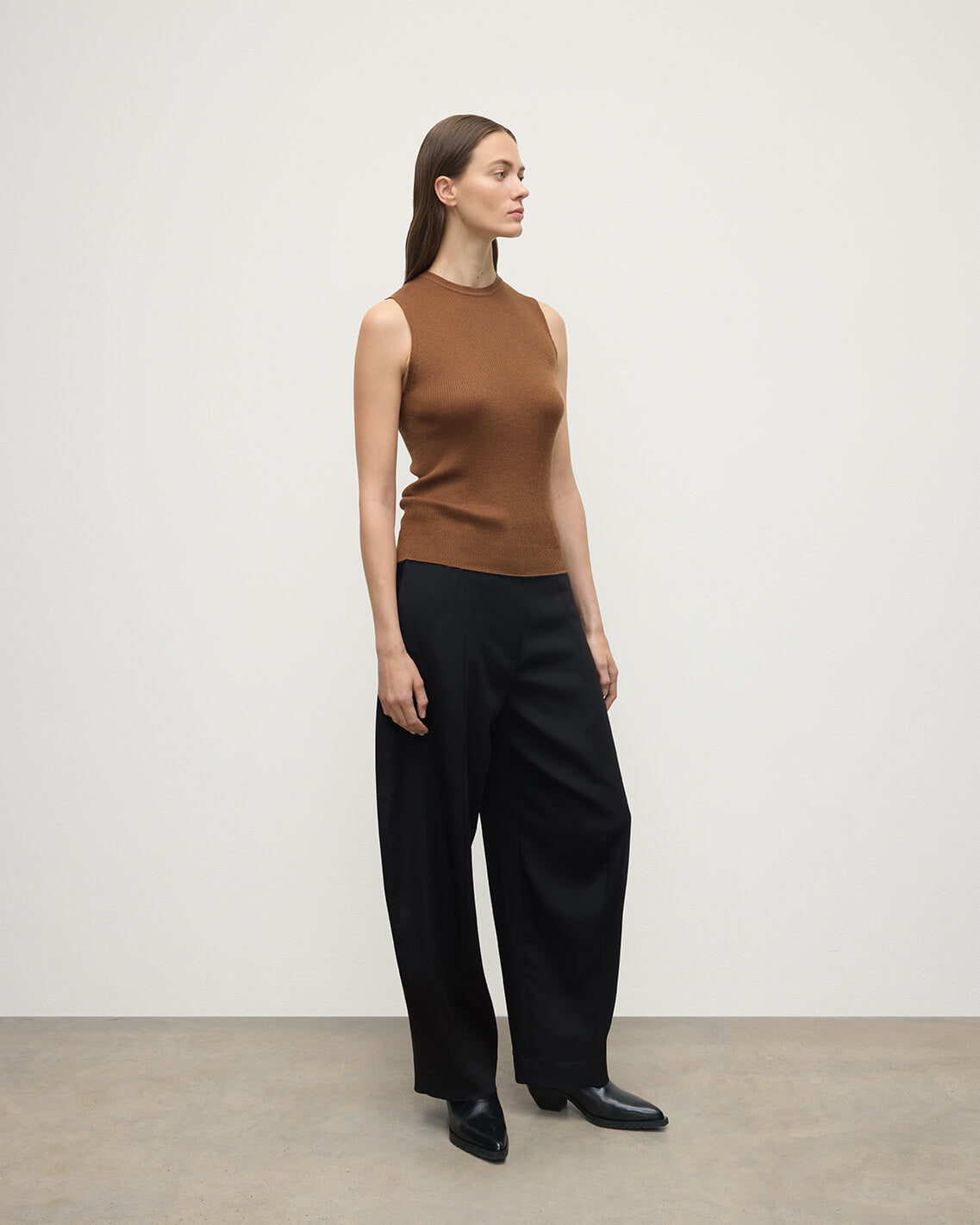 Sleeveless Dark Camel Tank Top