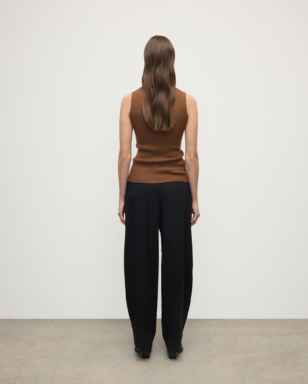 Sleeveless Dark Camel Tank Top