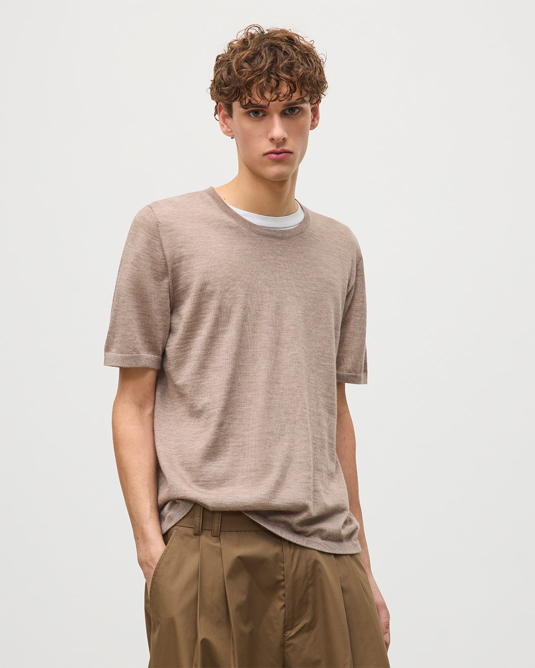 Boyd Light Brown Superfine Cashmere T-Shirt