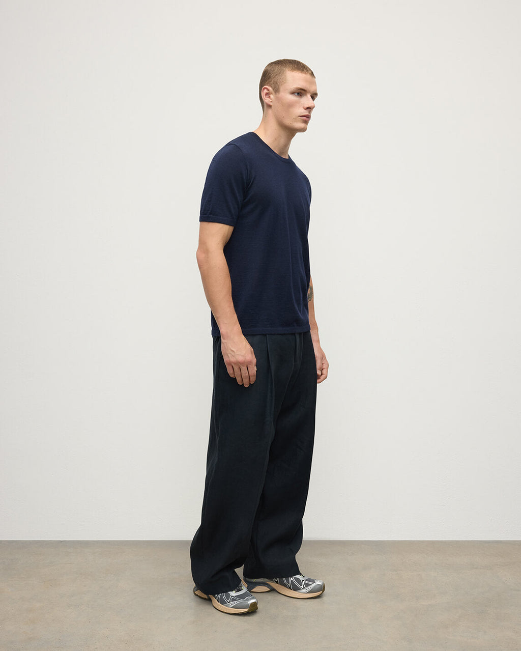 Dark Navy Superfine Cashmere T-Shirt