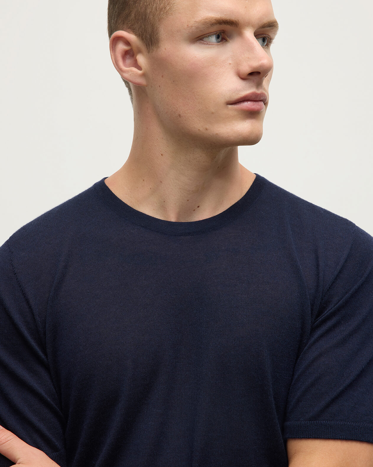 Dark Navy Superfine Cashmere T-Shirt