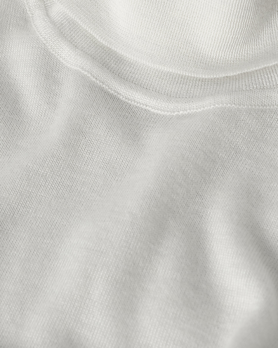 Superfine Cashmere White Roll Neck Jumper