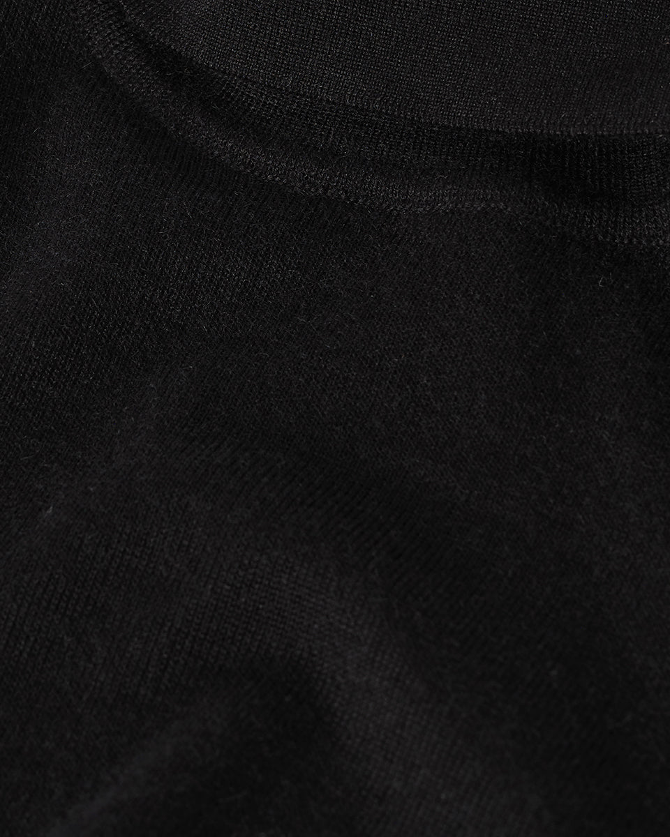 Superfine Cashmere Black Roll Neck Jumper