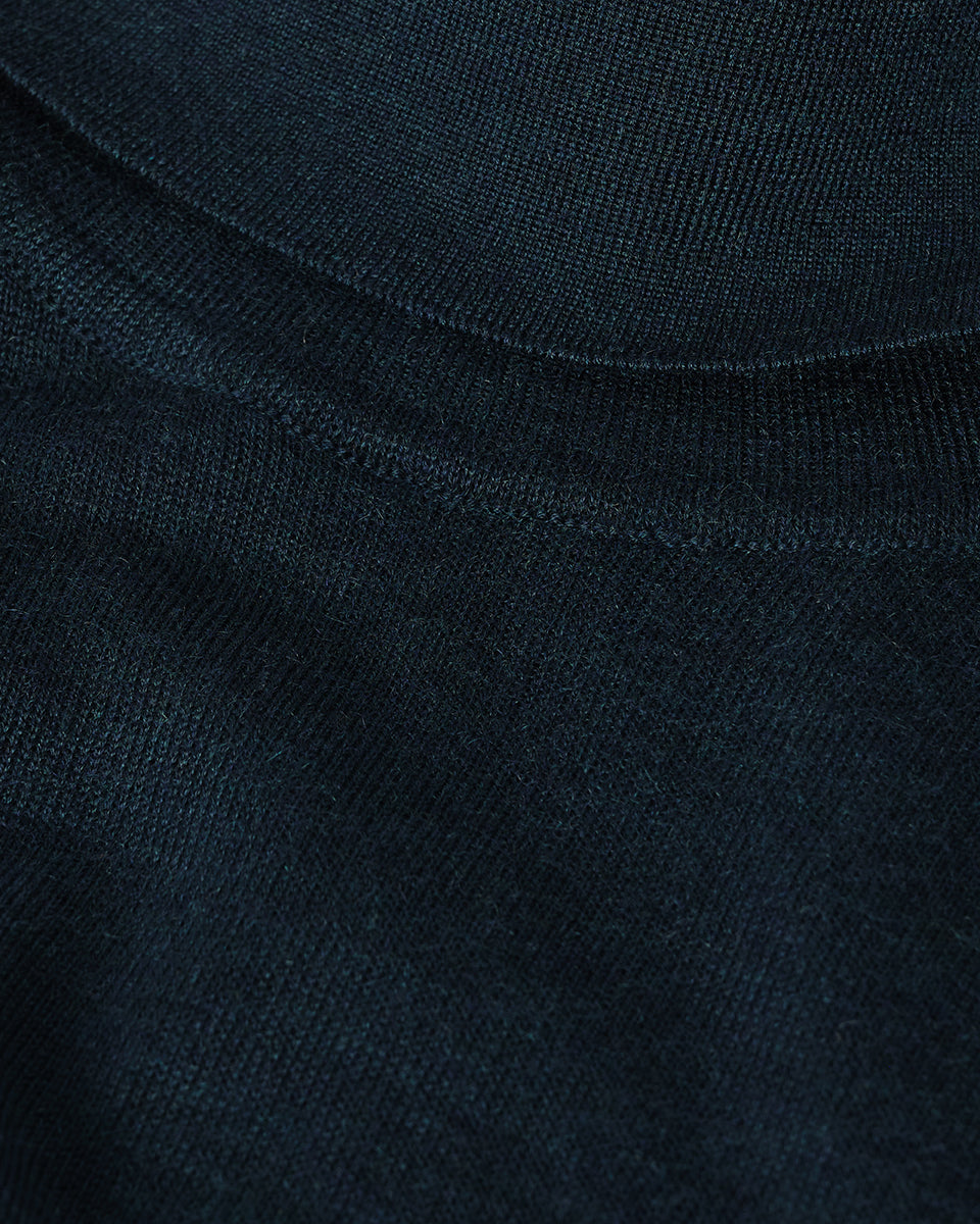 Superfine Cashmere Dark Green Roll Neck Jumper