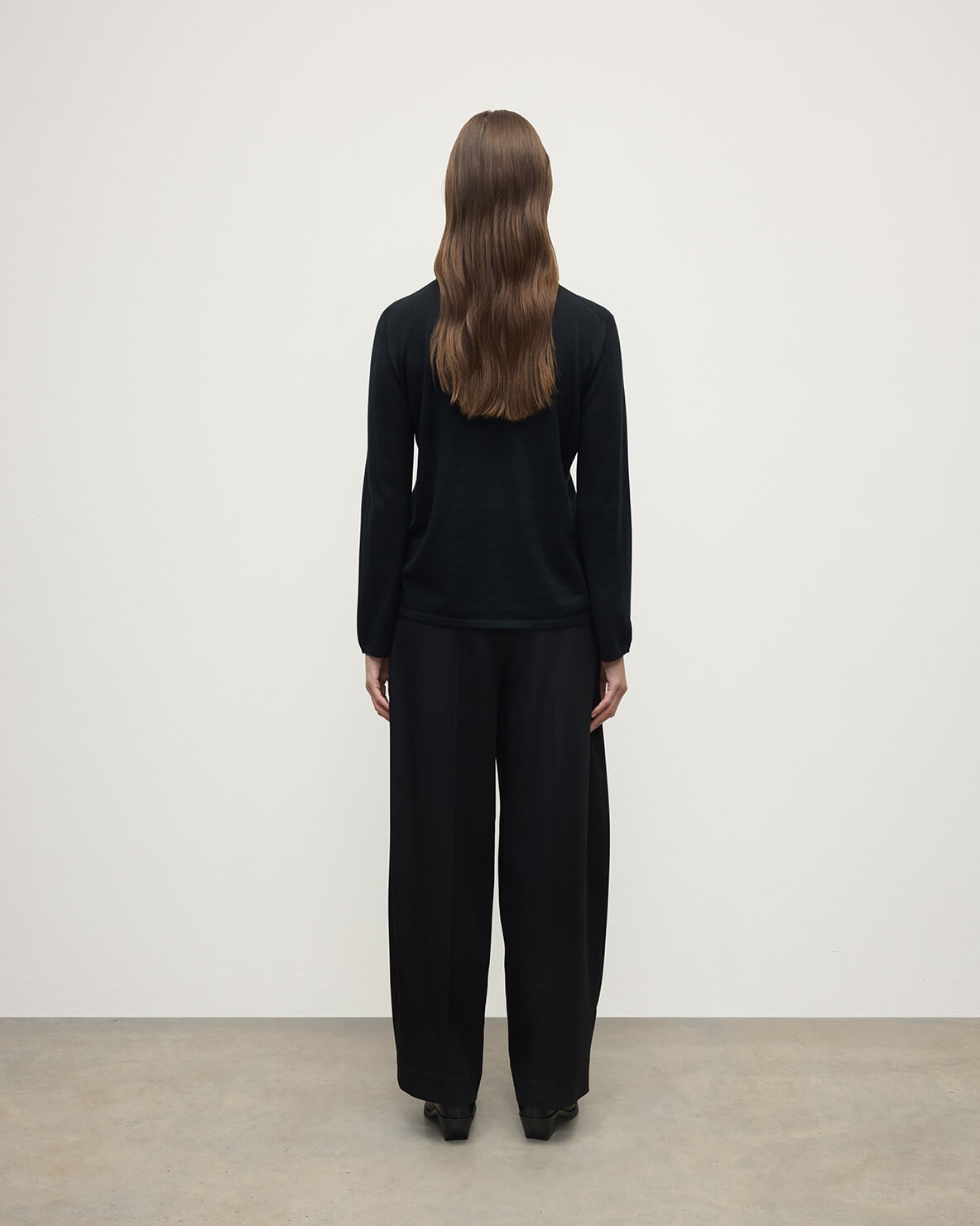 Superfine Cashmere Black Roll Neck Jumper