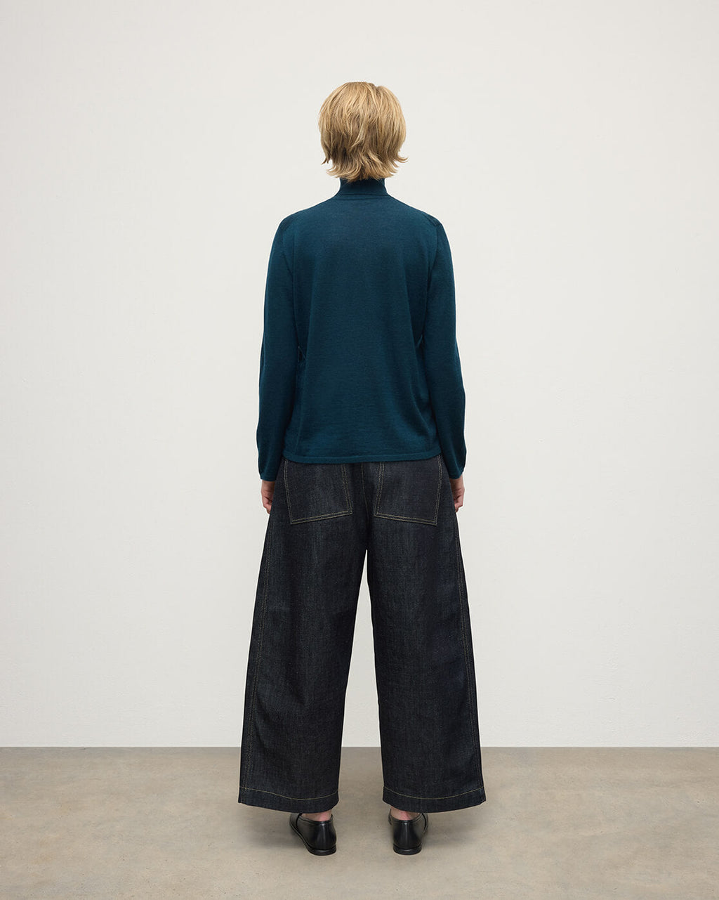 Superfine Cashmere Dark Green Roll Neck Jumper