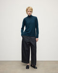 Superfine Cashmere Dark Green Roll Neck Jumper