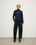 Superfine Cashmere Dark Navy Roll Neck Jumper