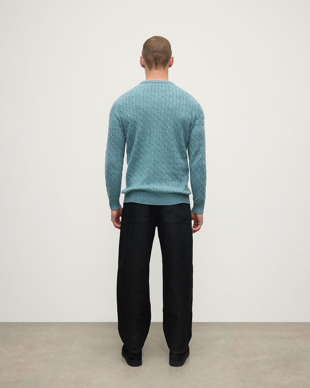 Cable Knit Green Cashmere Jumper