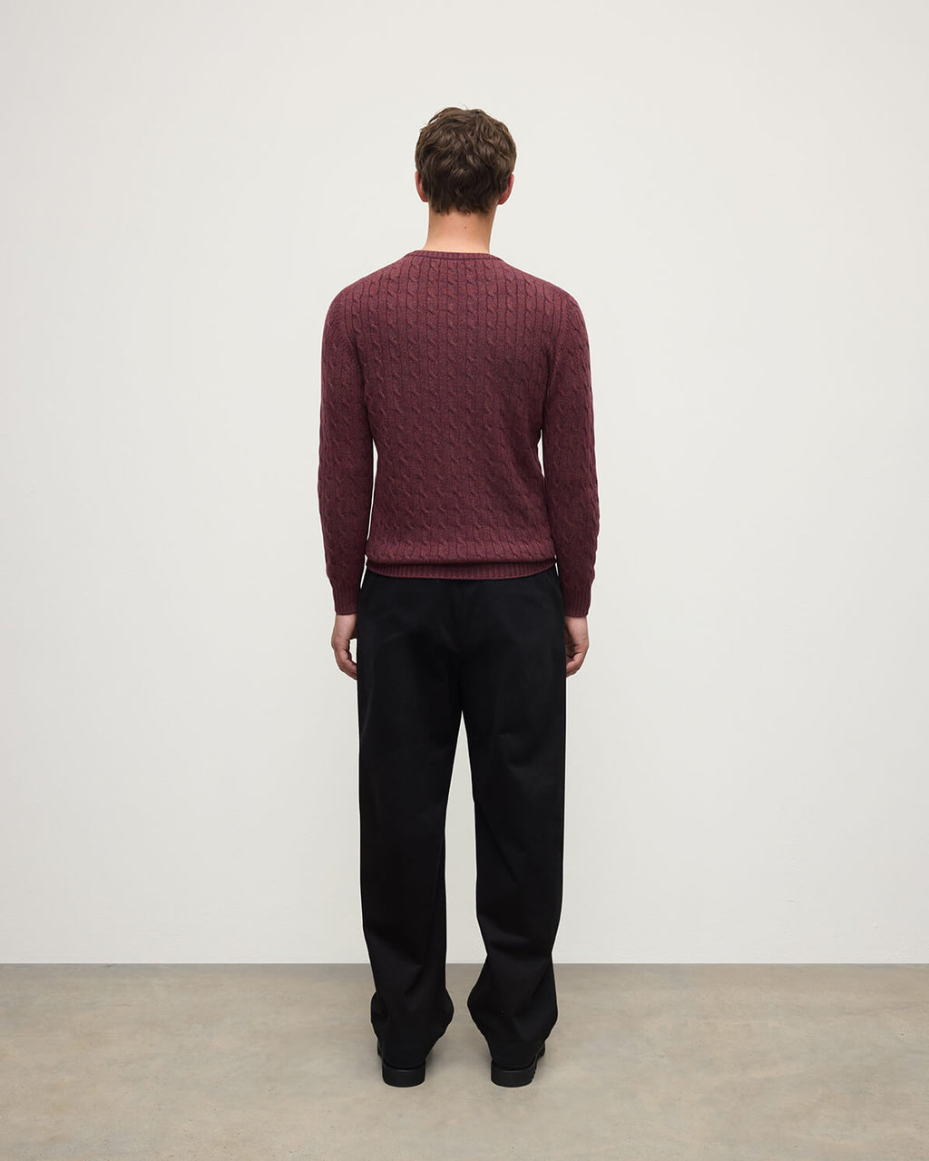 Cable Knit Purple Cashmere Jumper