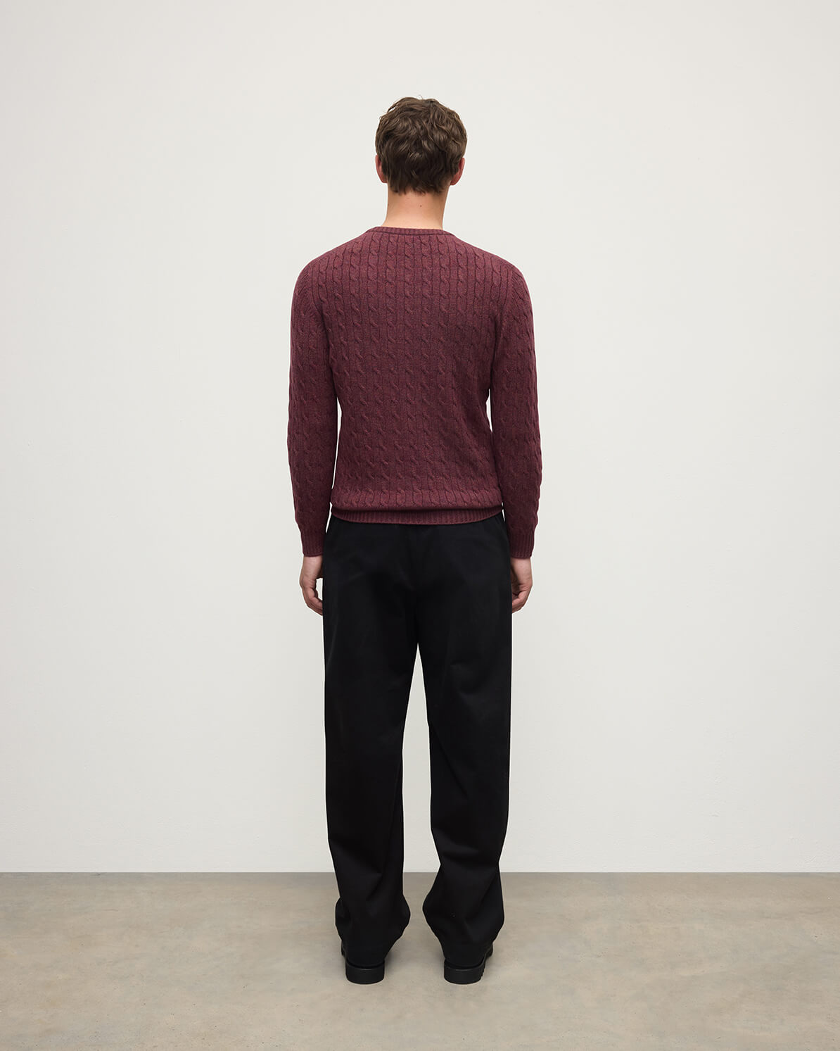Cable Knit Purple Cashmere Jumper