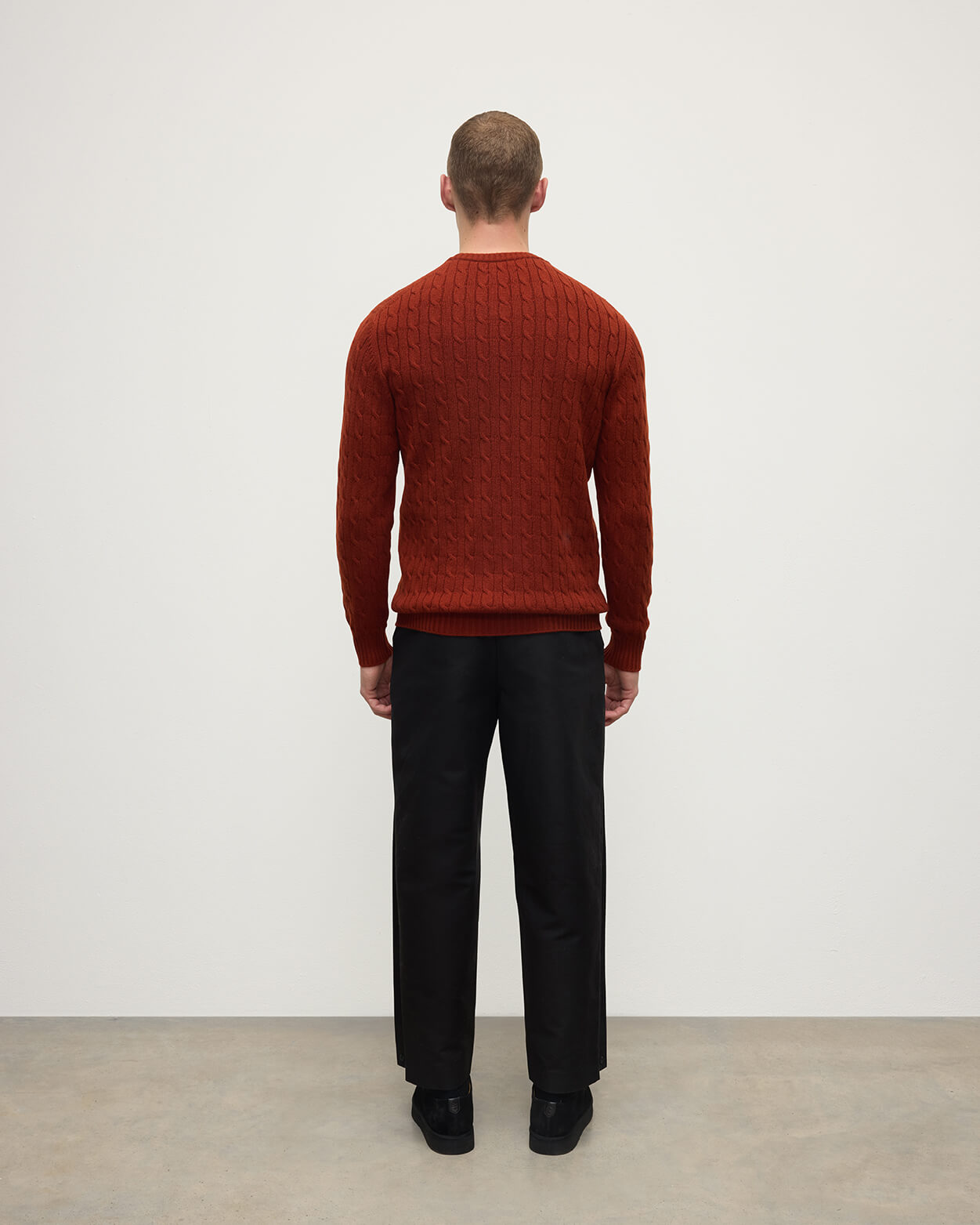 Cable Knit Dark Red Cashmere Jumper