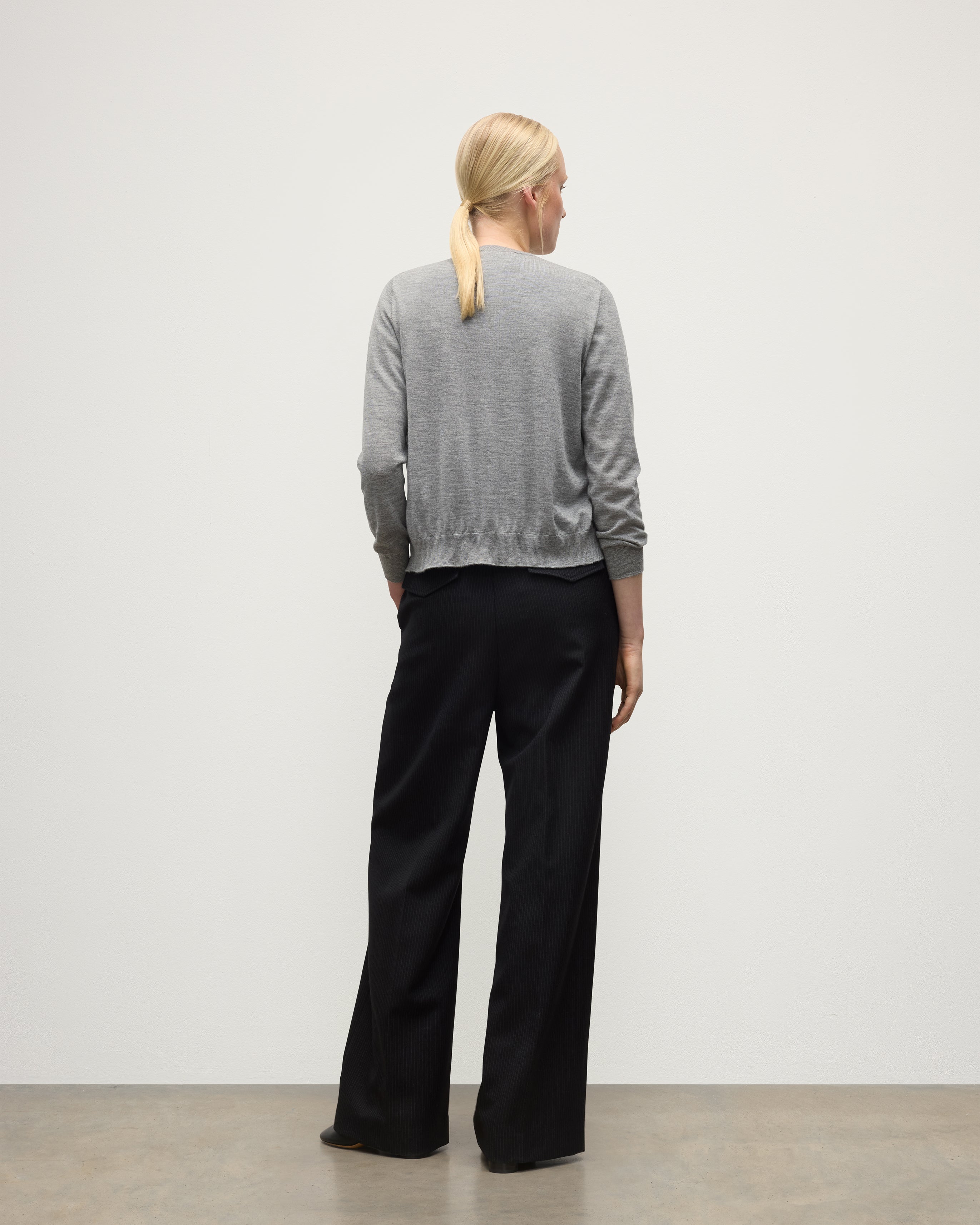 Honor Grey Superfine Cashmere Cardigan
