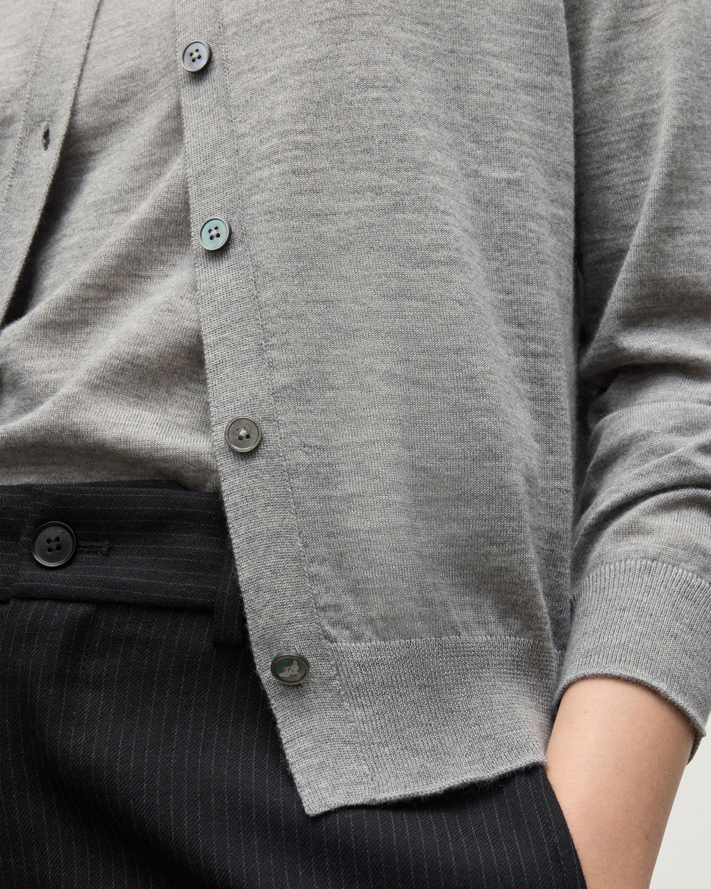 Honor Grey Superfine Cashmere Cardigan