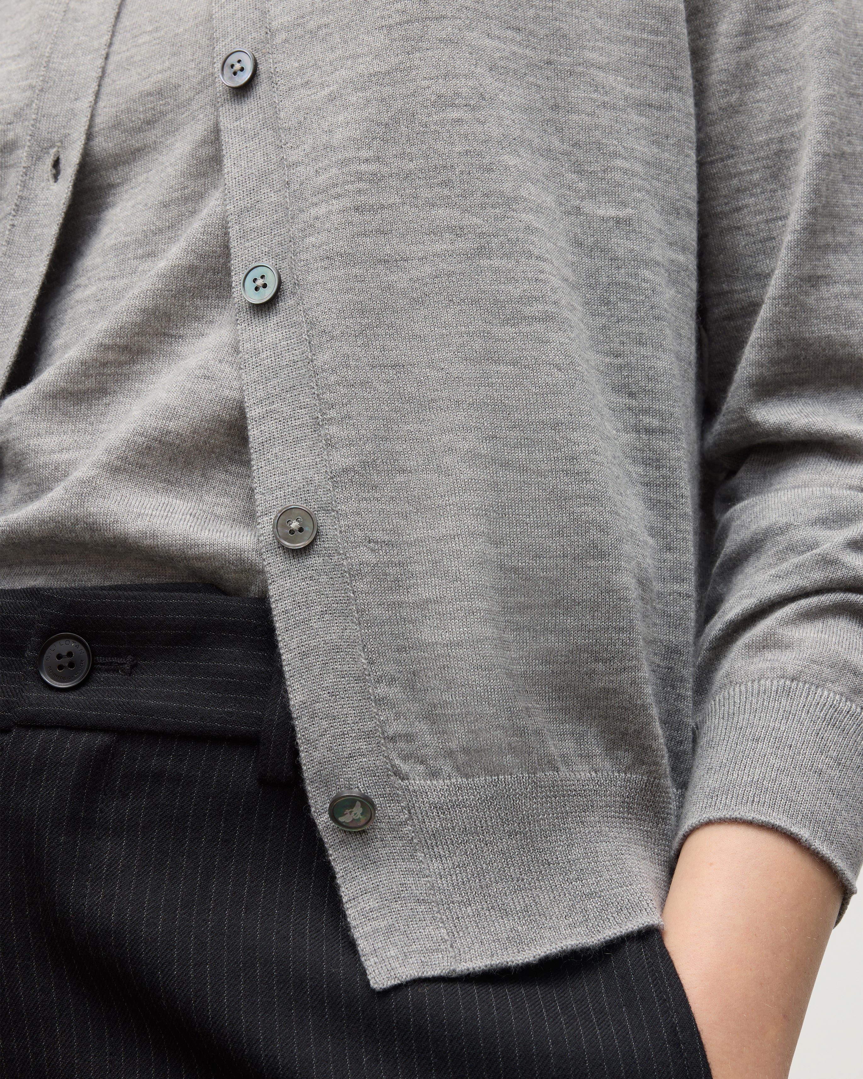 Honor Grey Superfine Cashmere Cardigan