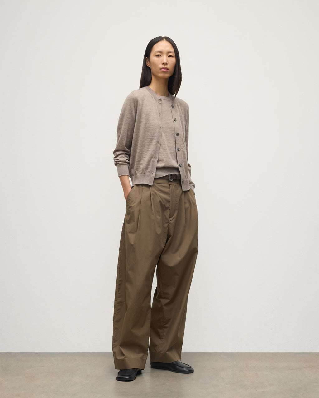 Honor Light Brown Superfine Cashmere Cardigan